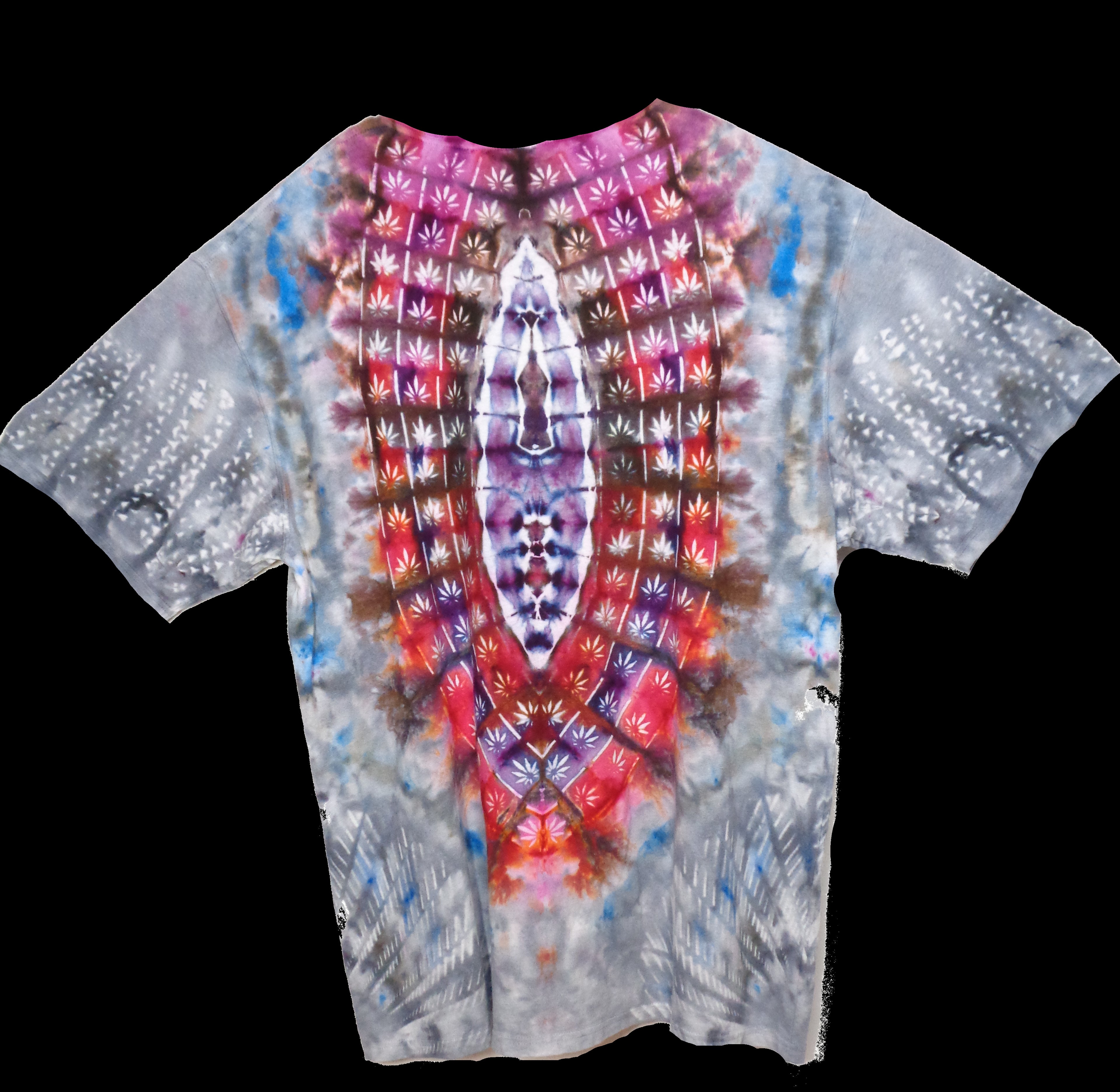 Dyenied #106 2XL DUAL SIDED Hemp MANDALA (f), SATIVA (b), TRI (a)