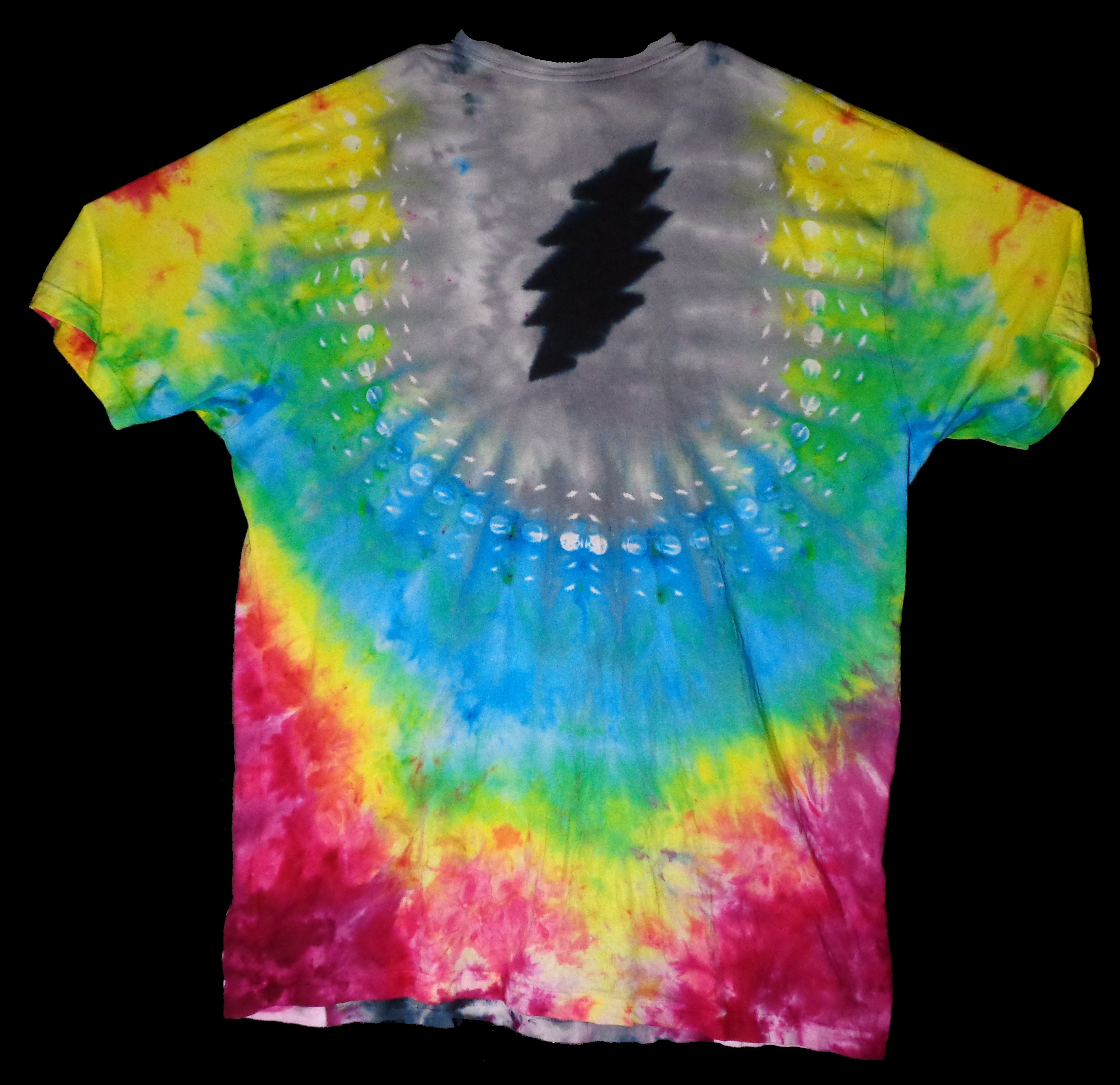 Dyenied #215 XL DUAL SIDED Combed Ringspun LAT 6901 GD  STEELIE GALAXY WRAP AROUND, (b) 2nd DYE BOLT