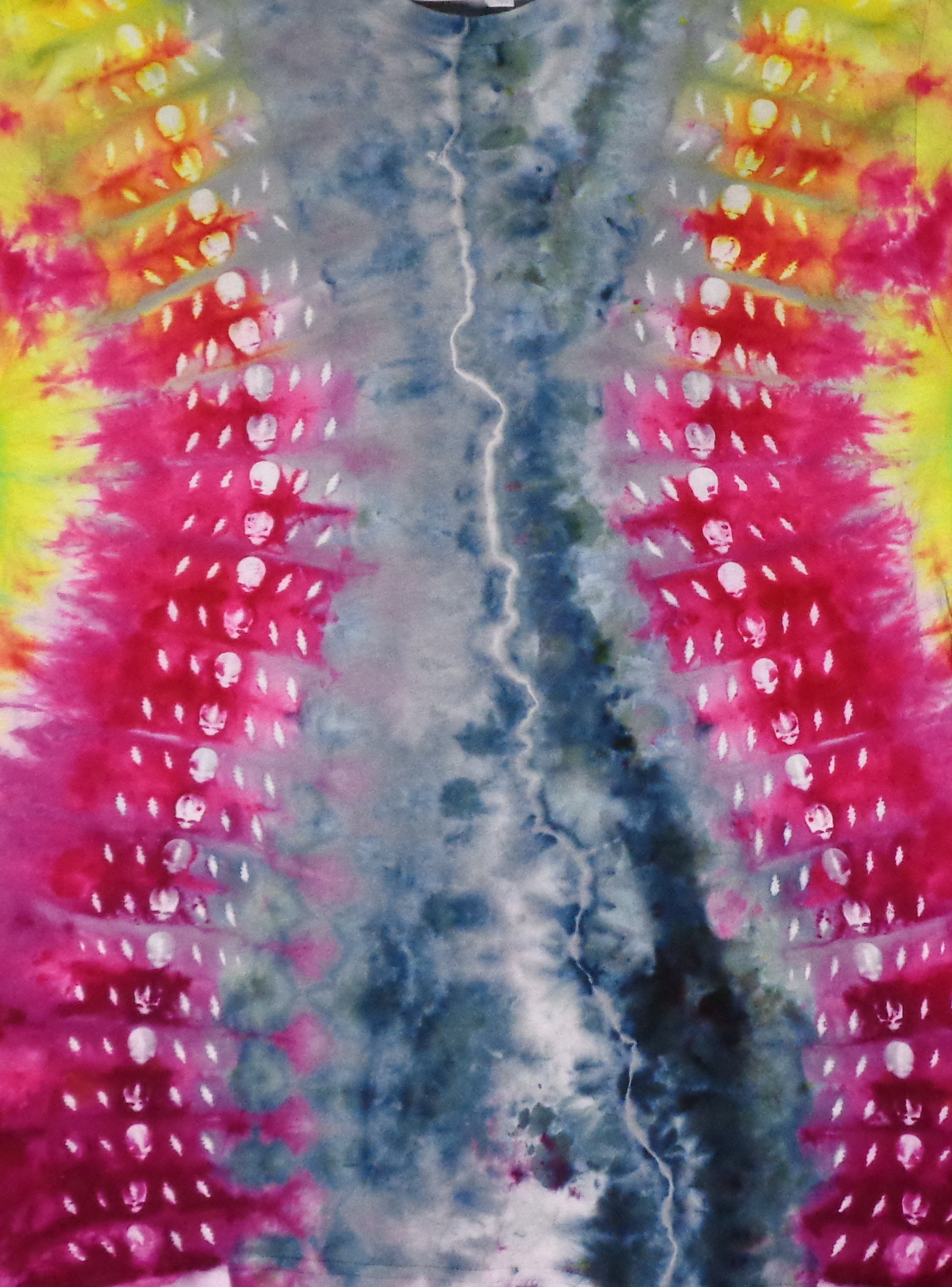 Dyenied #215 XL DUAL SIDED Combed Ringspun LAT 6901 GD  STEELIE GALAXY WRAP AROUND, (b) 2nd DYE BOLT