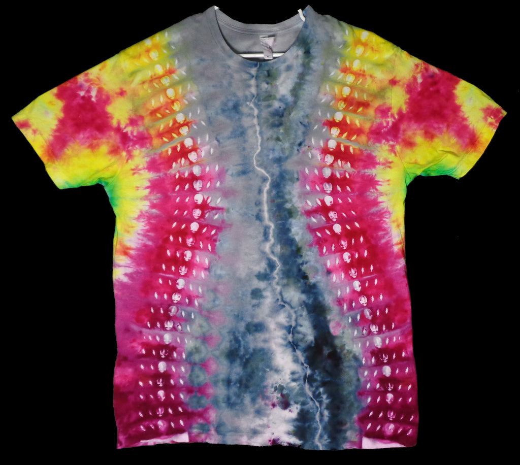 Dyenied #215 XL DUAL SIDED Combed Ringspun LAT 6901 GD  STEELIE GALAXY WRAP AROUND, (b) 2nd DYE BOLT