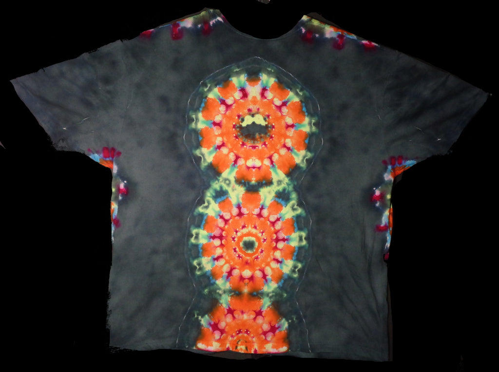 Dyenied #245 5XL DUAL SIDED Combed Ringspun LAT 6901 REDUX SLOTS, OUTER RING (f), 3x MANDALAS (b) (UV)