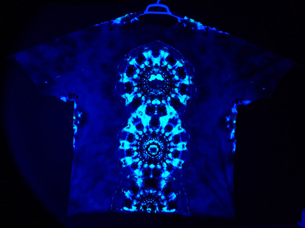 Dyenied #245 5XL DUAL SIDED Combed Ringspun LAT 6901 REDUX SLOTS, OUTER RING (f), 3x MANDALAS (b) (UV)