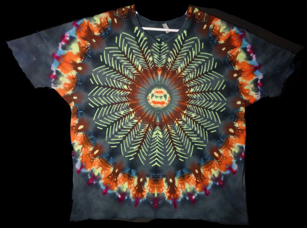 Dyenied #245 5XL DUAL SIDED Combed Ringspun LAT 6901 REDUX SLOTS, OUTER RING (f), 3x MANDALAS (b) (UV)