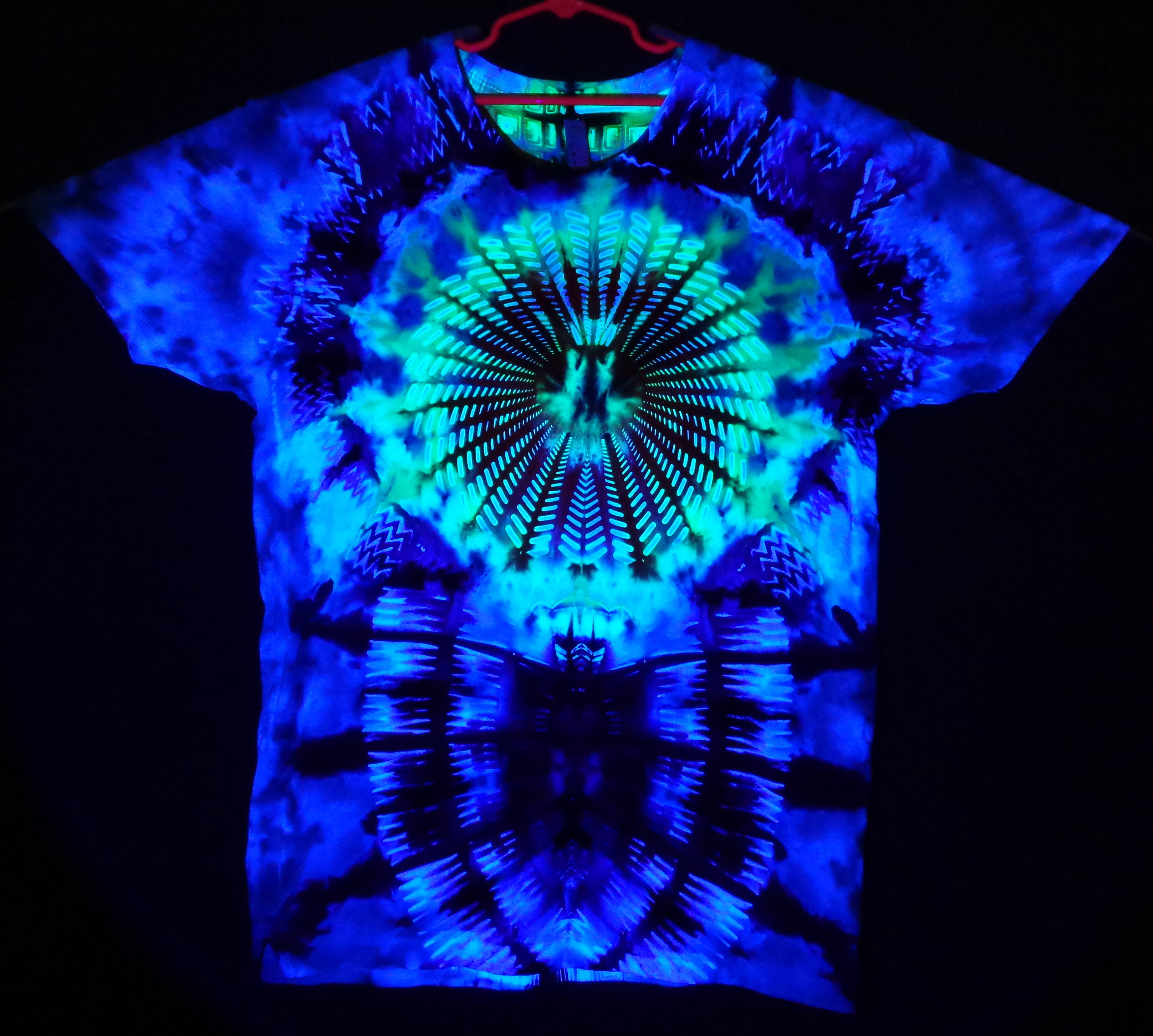 Dyenied #306 Large Bamboo DUAL Sides MANDALA (UV) (F), SQUARES GALAXY (B)