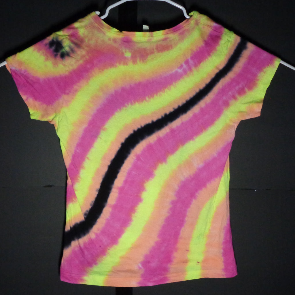 Tie Dyenied #331  Large Woman's V-Neck Neck Spiral (UV)