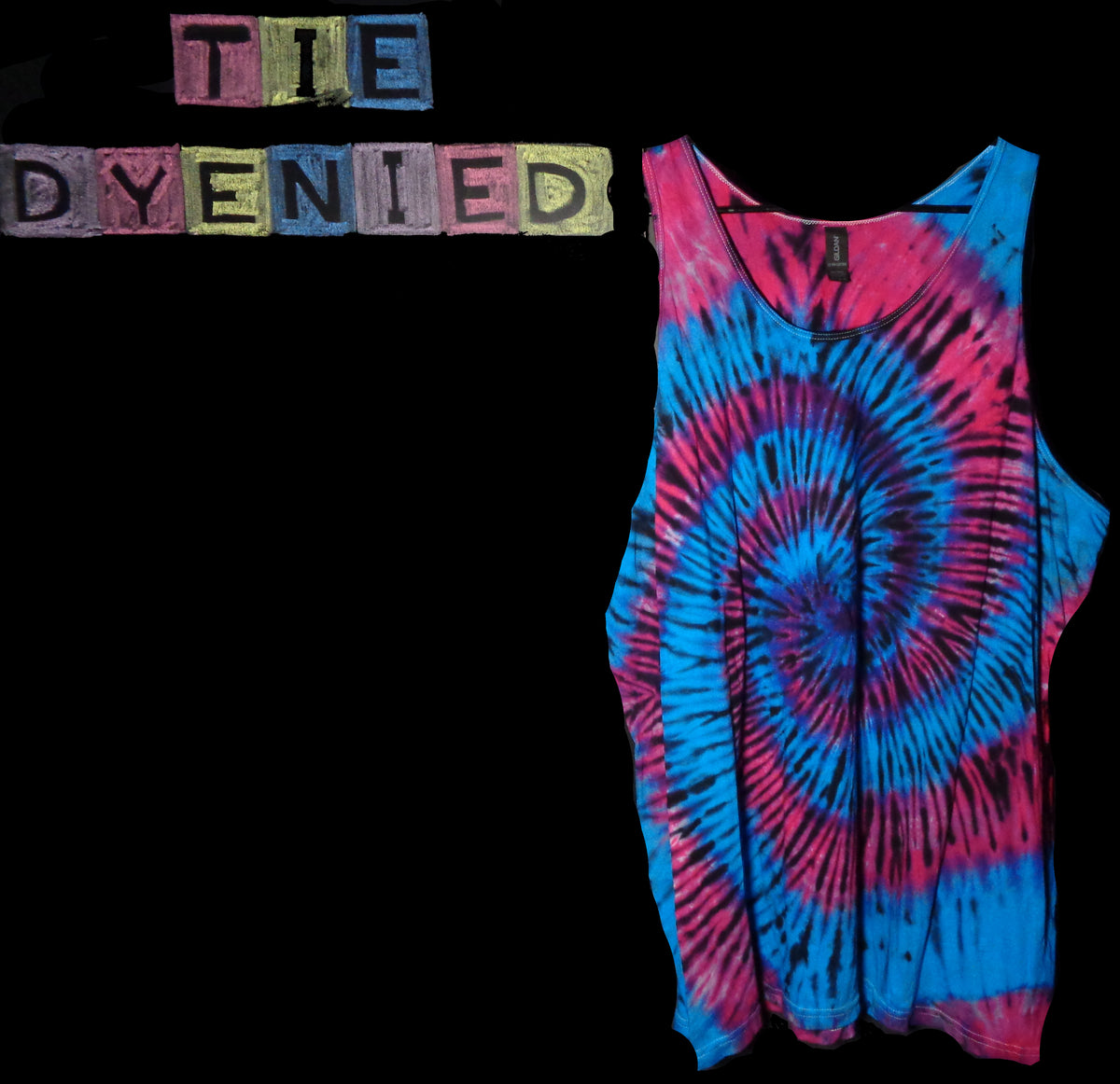 Tie Dyenied #368  3X-Large Gildan Tank Top SPIRAL