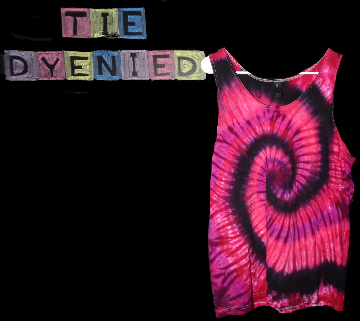 Tie Dyenied #378  Large Gildan Tank Top SPIRAL