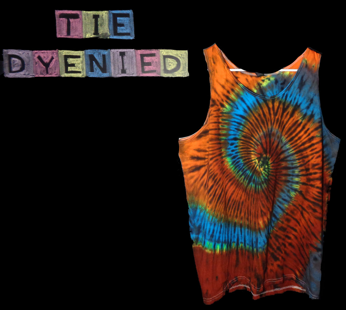 Tie Dyenied #380  X-Large Gildan Tank Top SPIRAL (UV)