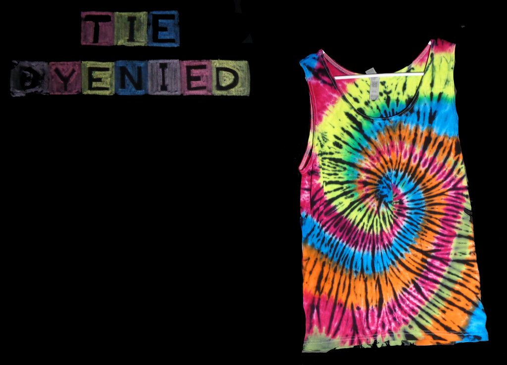 Tie Dyenied #401  Small Gildan Tank Top SPIRAL