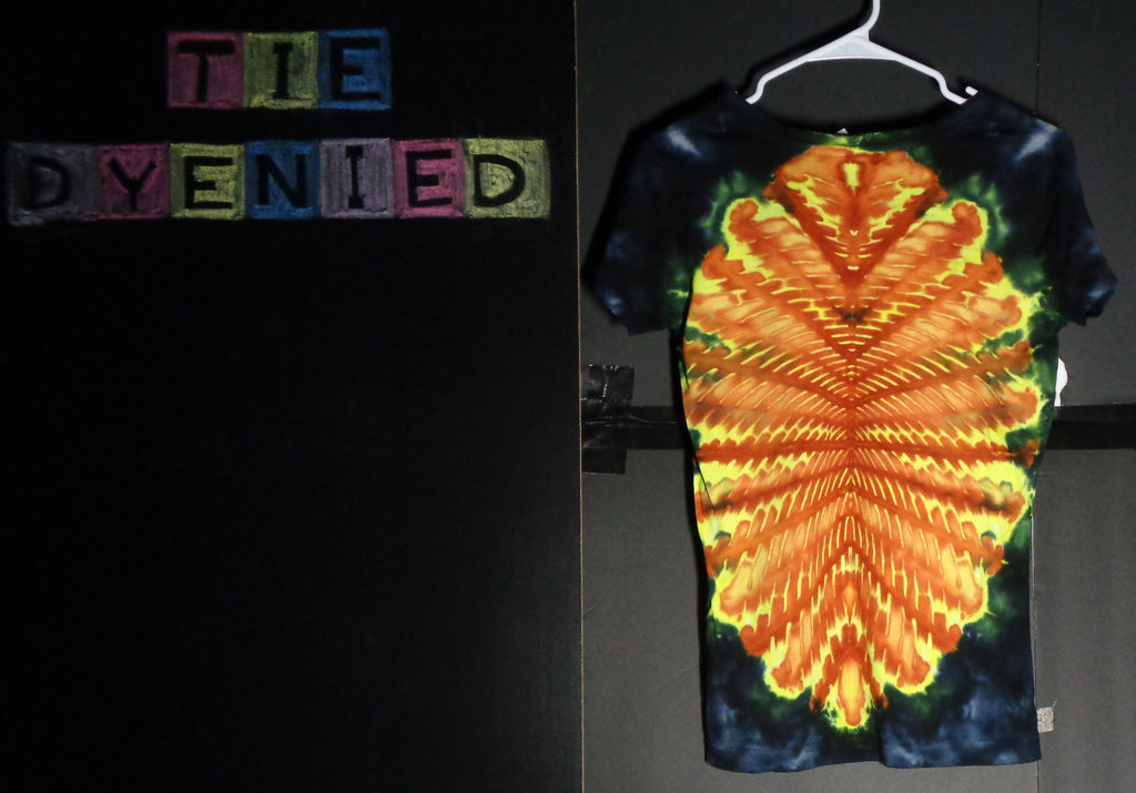 Tie Dyenied #412  Medium Woman's V-Neck MANDALA (UV)