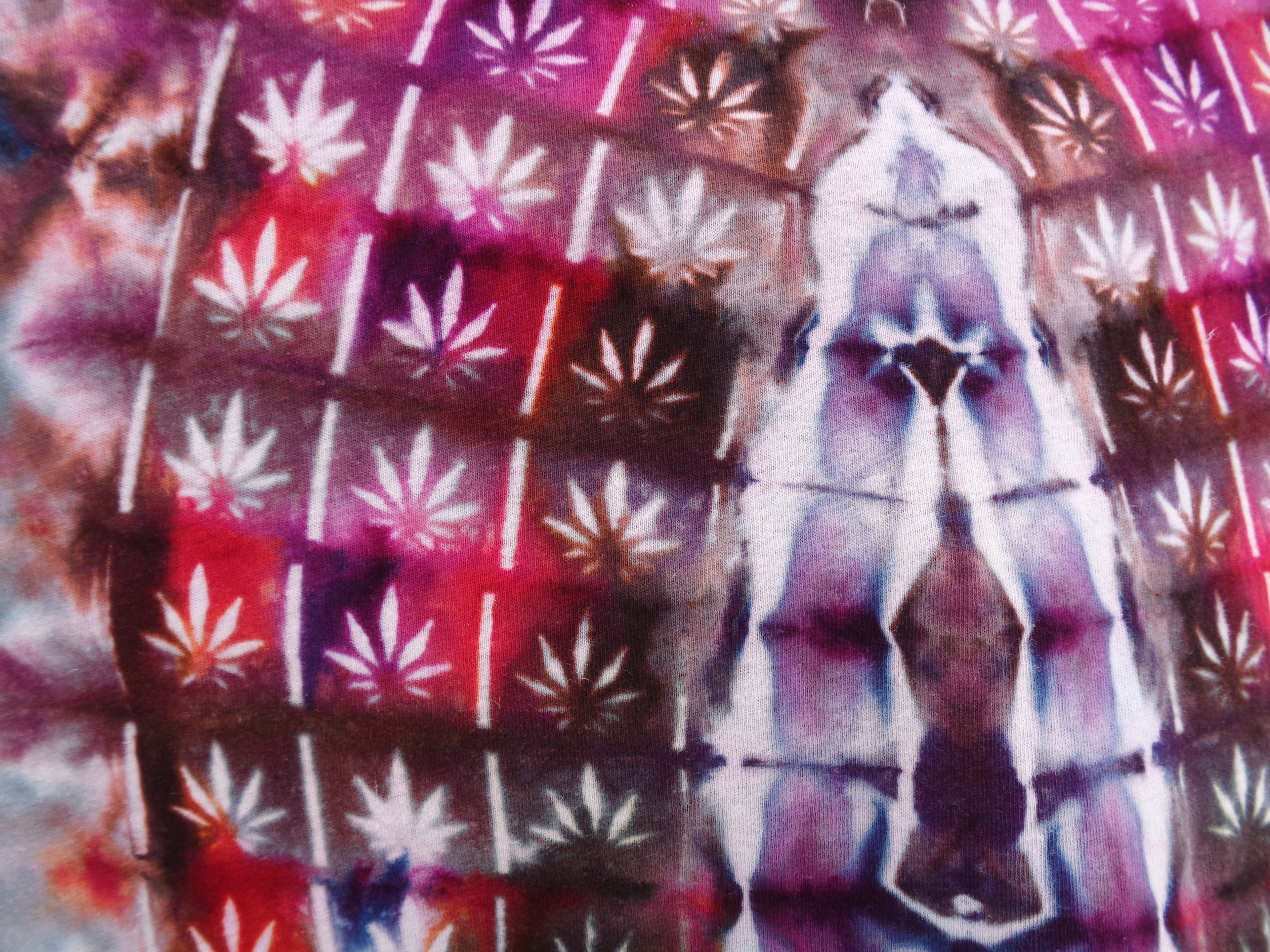 Dyenied #106 2XL DUAL SIDED Hemp MANDALA (f), SATIVA (b), TRI (a)