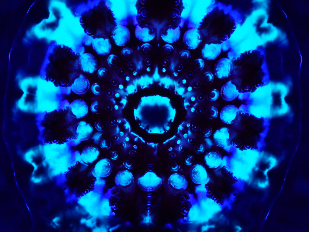 Dyenied #245 5XL DUAL SIDED Combed Ringspun LAT 6901 REDUX SLOTS, OUTER RING (f), 3x MANDALAS (b) (UV)