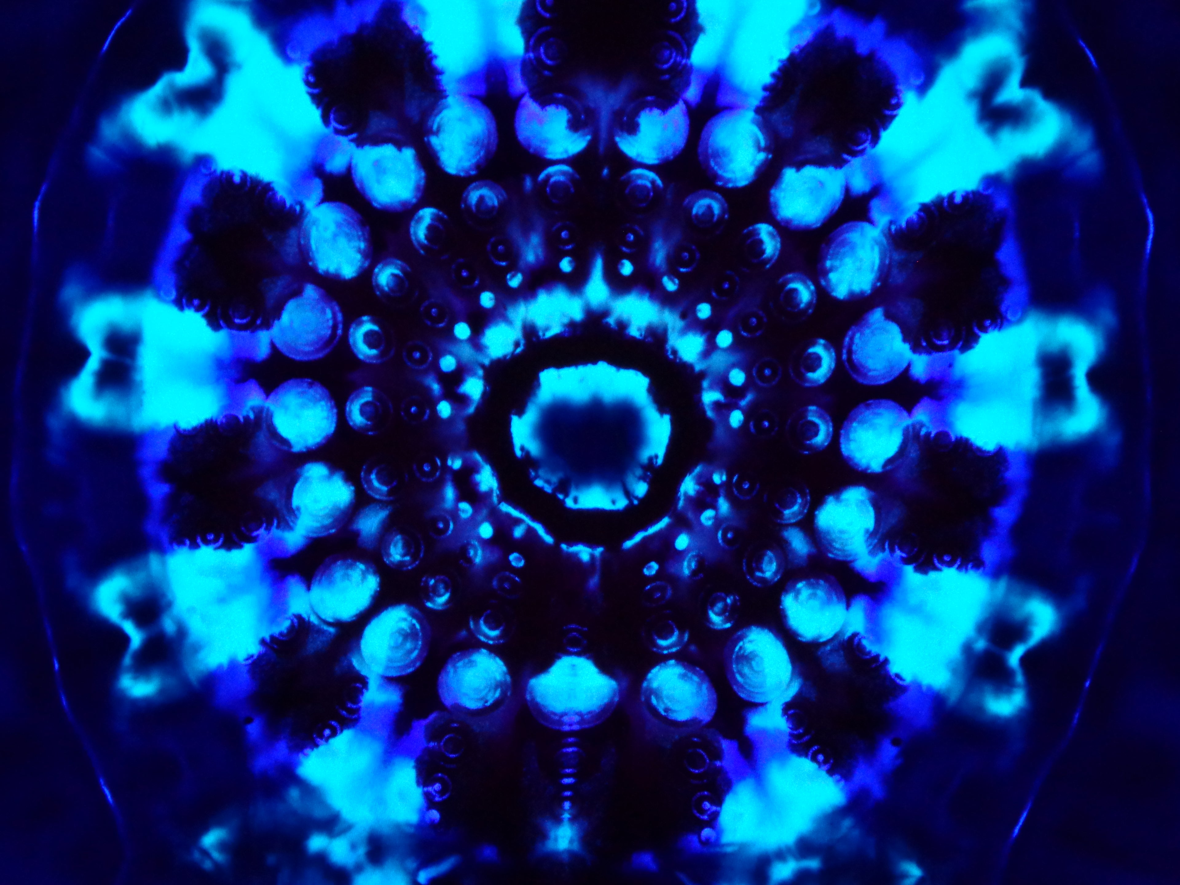 Dyenied #245 5XL DUAL SIDED Combed Ringspun LAT 6901 REDUX SLOTS, OUTER RING (f), 3x MANDALAS (b) (UV)
